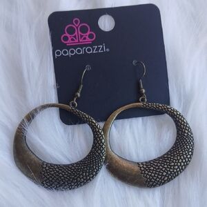 Paparazzi Antique Brass Crescent Earrings